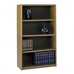 Value Mate&reg; Series Steel Four Shelf Bookcase, 31-3/4wx13-1/2dx54h, Medium Oak (SAF7172MO)