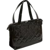 Wib Womens Vanity Black Notebook Tote with Purple Lining, Fits Up 16.1 Computer