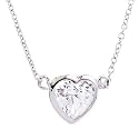 Cubic Zirconia Diamond Heart Pendant Bridal Jewelry