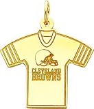 14K Gold NFL Cleveland Browns Football Jersey Charm