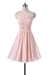 Strapless Short Chiffon Homecoming Dress/Bridesmaid Dress/Party Dress 