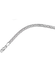 BRI Jewelry 14K 10" White Gold 4.0mm Shiny Byzantine Fancy Anklet with Lobster Clasp