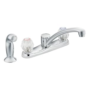 Moen CA67910 Chateau Chrome Two-Handle Low Arc Kitchen Faucet
