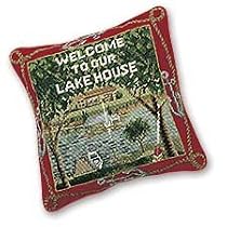 14" Neddle Point Throw Pillow Welcome to Our Lake House