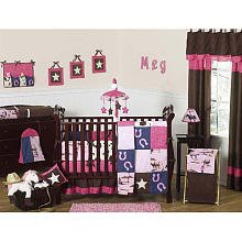 Western Horse Cowgirl Baby Bedding 9pc Crib Set