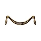 Bosetti Marella 1001418.07 Louis XVI Handle Pull, 1.22-Inch by 2.28-Inch, Antique Brass Light