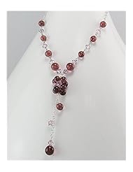 Purple Glass Necklace In 92.5 Sterling Silver