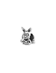 Easter Bunny with Basket Charm in Silver For 3mm Charm Bracelets