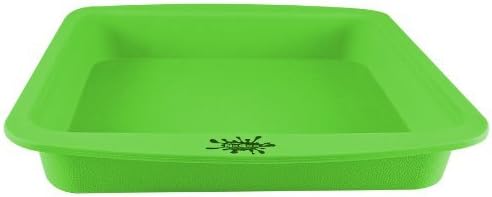 NoGoo Deep Dish Silicone Container - Approx 8x8 in Assorted Colors (Green) by NoGoo