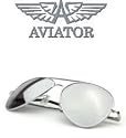 Aviator Sunglasses w/ Silver Mirrored Lens