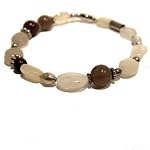 Moonstone Bracelet 01 Strand White Brown Magnet Gemstone Crystal Healing Beaded
