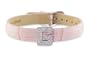 Diamond Clip On Initial letter "G" with Pink Leather Bracelet
