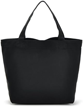 Caixia Unisex Cotton Ecofriendly DIY Canvas Tote Bag (Black - Small)