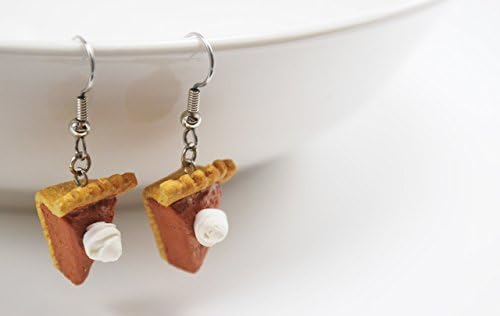 Pumpkin Pie Earrings - Food Jewelry, Kawaii Jewelry, Polymer Clay Jewelry