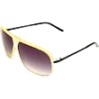 A|X Neon Aviator Sunglasses - Armani Exchange Adult Square Full Rim Sports Eyewear - Yellow Fluorescent/Gray Shaded