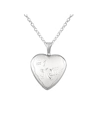 Sterling silver Heart Shaped Locket w/ "#1 Mom" Necklace