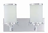 Lite Source LS-16632C/FRO Brillante 2-Lite Vanity Lamp, Chrome with Frosted Glass Shade