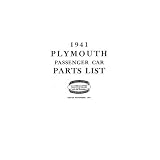 1941 PLYMOUTH Parts Book List Guide Catalog Manual by Plymouth