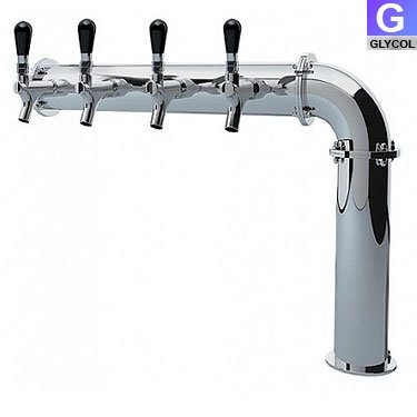 Stainless Steel T-Style 3 Faucet Draft Beer Tower - 3 Inch Column