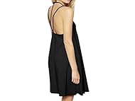 Sexy Cotton/Polyester Backless Round Neck Sleeveless  Dress