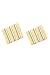 14k 2-tone Gold Cufflinks - Solid 14k 2-tone Lined Cufflinks