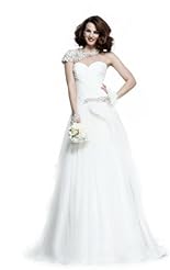 Crystal Lace Applique Beaded Crystals Chiffon/Taffeta/Tulle Bandage Dress/Prom Dress 