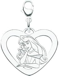 St Silver Disney Heart Sleeping Beauty Charm Jewelry