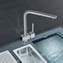 Design K�chenarmatur SA-032, Wasserhahn mit einhebelmischer Mischbatterie f�r Sp�ltisch in der K�che, Sanit�r-Armatur mit Einhandmischer aus Chrom (verchromt), an jeder Sp�le als Hahn / Sp�ltischarmatur einsetzbar - DAW Armaturen