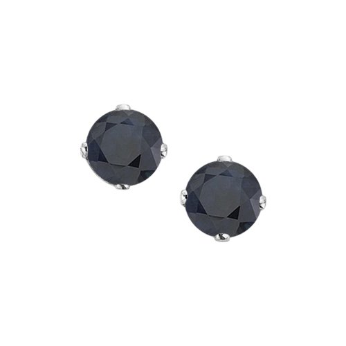 14K White Gold Prong Set 3 MM Sapphire Earring Studs