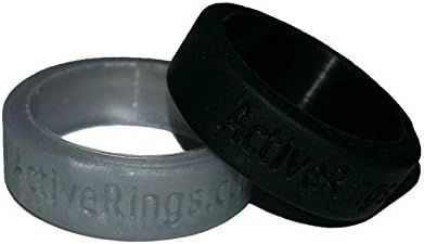 Active Rings (silver and black, fits U.S. sizes 7 - 8 1/2)
