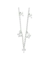 Sterling Silver Polished Butterfly & Dragonfly Necklace. 18in long.