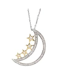 Clevereves 14K White & Yellow Journey Of Dreams Pendant Inspirational Blessings 27.00X23.50 mm