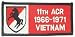 11th ACR (Armored Cavalry Regiment) Vietnam Small Patch