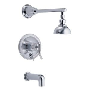 Danze D504054T Sonora Single Handle Tub and Shower Faucet Trim Kit with 4-Inch Showerhead, Chrome