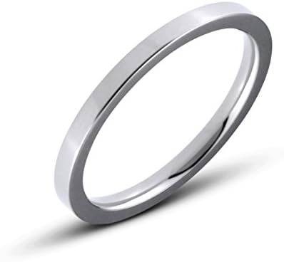 Titanium 2mm Flat Polished Comfort Fit Wedding Band