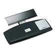 3M(TM) Keyboard Tray with Sit-stand Adjustable Arms, Adjustable Platform, 22.38 Inch Track, Gel Wrist Rests, Black