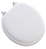 Mayfair 13CP-000 Designer White Soft Toilet Seat with Chrome Hinges