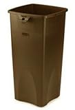 IMAGE OF Rubbermaid FG356988 Brown 23 Gallon Untouchable Square Container (Case of 4)