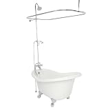American Bath Factory T010C-CH Ascot Bathtub Faucet Package 2 in White