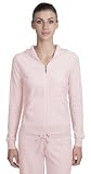 Ladies Velour Fitted Full Zip Hooded Sweatshirt