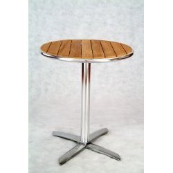 Cafe Table (Silver Light Brown) (28.35H x 23.62W x 23.62D) by NEW SPEC INC.