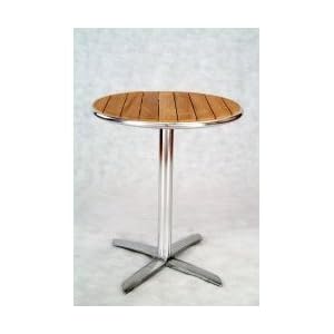Cafe Table (Silver Light Brown) (28.35H x 23.62W x 23.62D) by
