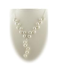 Bridal Y Cream Freshwater Pearl Sterling Silver Necklace