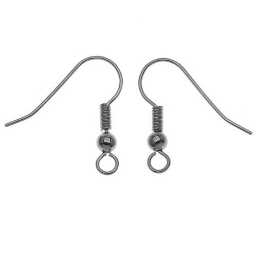 UnCommon Artistry Gunmetal Plated Ball Earring Hooks (x100)