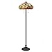 Serena d'italia Baroque Tiffany Style Floor Lamp, Mosaic Stained Glass Floor Lamps, Rustic Standing Lamp, Double Pull Chain (Yellow, Red, Green)