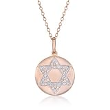 .10ct t.w. Diamond Star of David Pendant Necklace In Rose Vermeil. 18