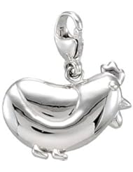 Sterling Silver Charming Animals Hen Charm