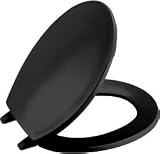 Tools & Hardware : KOHLER K-4658-7 Brevia Round-Front Toilet Seat, Black Black