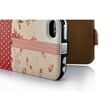 Red and White Polka Dot Magnetic Leather Flip Case with Flower Pattern and Eiffel Tower Design For Samsung Galaxy S3 i9300 Android (All carriers)