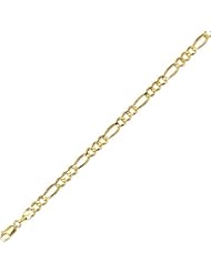 10 Karat 8" Yellow Gold 5.0mm Diamond Cut Royal Figaro Link Bracelet With Lobster Clasp